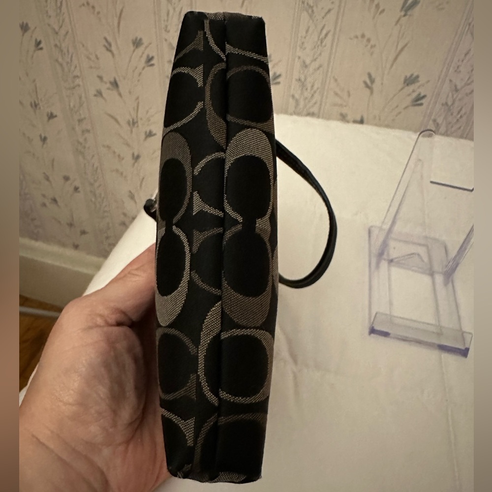 Coach Monogram Black and Pewter Wristlet - Picture 8 of 15